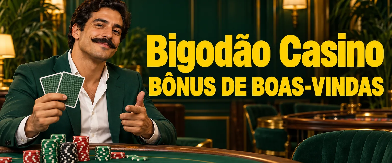 Banner do Bigodão Casino com o mascote bigodudo e o painel do Aviator com cashback de 15%